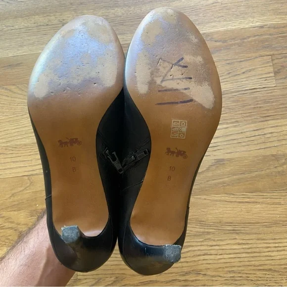 Womens black coach Seneca glaze leather  bootie size 10 - Picture 12 of 16